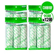 QUQU 사선절개 테이프클리너 대용량 리필 90회분, 12개