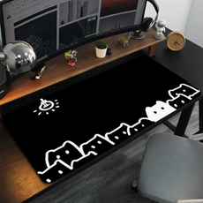 게이밍 장패드 고양이 캐릭터 마우스패드 방수코팅 400X900X3MM, 1개, 블랙