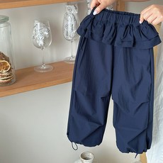 女童春夏薄款花邊休閒褲抽繩直筒束腳褲兒童運動褲防蚊褲速幹褲