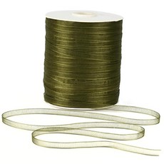 MAYREEL 0.6cm(1/4인치) 버건디 시어 오간자 리본 얇은 와인 레드 리본 공예용 행잉 태그 초대장 웨딩 샤워 파티 선물 포장 452.7m(500야드), 세이지