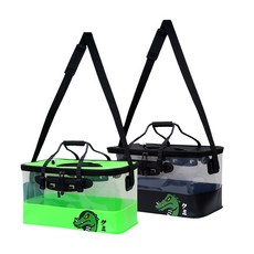 아쿠아 다용도 투명 접이식 살림통 밑밥통, 블랙