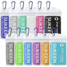 Sukeen 4팩 쿨링 타월 (101.6cm x 30.5cm(40 x 12인치)) 빠른 건조 쿨링 넥 랩 목과 얼굴을 위한 부드럽고 통기성이 좋은 쿨링 타월 스포츠 캠핑, 다크 블루/그레이/리드 그린/화이트/핑크/블랙/다크 그