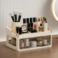 소소하우 깔끔정리 서랍형 화장품 정리함, 1개, 아이보리