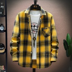 [Myshe]남성 가을 체크 티셔츠 캐주얼 남방 데일리 qxz1108FHY1110CS3