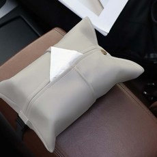 汽車皮革面紙盒套裝，車用多功能紙巾盒，適用於遮陽板和椅背，方便抽取，提升車內整潔度, 灰色, 1個