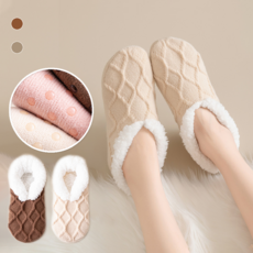 콜콜러브 겨울 털 덧신 실내용 덧신 양말 수면 양말 미끄럼 방지 및 보온 털 빠짐 없는 수면양말 2종