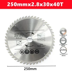 1pcs TCT 목공 톱 블레이드 기존 치아 모양 110/115/136/160/165/185/210/250/305mm 절단 도구, 01 CHINA, 11 250mmx30mmx40T