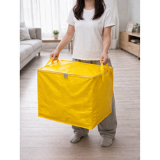 히즈윌 이사 가방 대형 이불 의류 이삿짐 정리, 4개, 옐로우