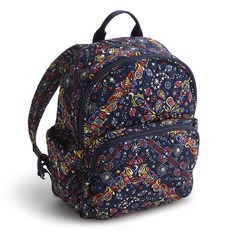 Vera Bradley 여성용 프리미엄 면 스몰 밴버리 백팩 책가방 별이 빛나는 페이즐리 원사이즈