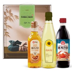 [제프몰] 설선물세트 명품선물3종(올리고당+해바라기유+홍게간장) 식용유선물세트, 1개