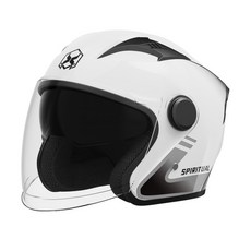SULCATA 오픈페이스 헬멧 오토바이 하프헬멧 바이크 경량 안전용 사계절용 남여공용 커플용, 화이트