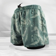 泳褲男士防尷尬雙層沙灘游泳泡溫泉男士專業平角寬鬆速幹短游泳褲, XXL 110 到130