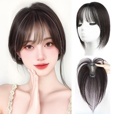오비안 내추럴 풍성 볼륨 정수리 부분 가발, 1개, 앞머리O - 내추럴블랙
