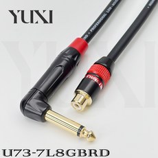 金屬頭彎頭 6.3mm TS 對 RCA TS對梅花 6.5mm RCA訊號線 麥克風線 AV端子 母頭 RCA母, 1個, 6.3單音彎頭轉RCA母頭黑色 單條,12米 含雙頭 單條