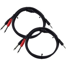 14인치 TRS수에서 XLR수로 변환하는 어댑터 케이블 10피트 | 한쪽 끝은 TRS수 다른 쪽 XLR수 2개 세트, Stereo Breakout Cable, 10ft