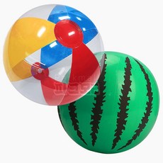 1500 원형 비치볼 26cm 낱개 (수박 삼색 탱탱공 무독성 비치공 물놀이 워터파크, 수박