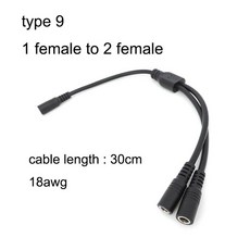 웨이 전원 어댑터 케이블 LED 스트립 1MM 남성 분배기 커넥터 여성 라이트 5MM, 1 piece, type 9