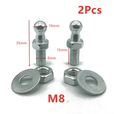 2x10mm M8 M6 범용 부트 보닛 가스 스트럿 엔드 피팅 커넥터 스프링 리프트 지지대 용 가스켓 너트가있는