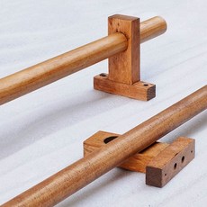 커튼봉 거치대 브라켓 너도밤나무 감성인테리어 커튼레일, 1개, 우드 베이스 60cm