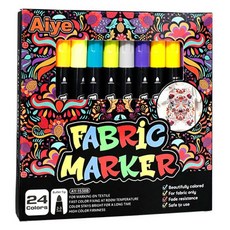 모디안 의류용 DIY 패브릭마커 펜 세트 혼합색상 14.4 x 14.7 x 2.5cm, 24색, 1세트