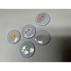 냉장고보드자석랜덤(37mm배지변형자석), 5개, 하늘구름