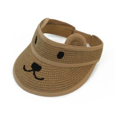 JJNINE 孩童熊刺繡編織遮陽帽