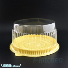 愛廚房 6吋 8吋 透明蛋糕盒 5入 塑膠圓型戚風蛋糕包裝盒, 6吋-5入, 1個, 透明
