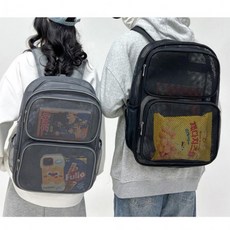 3색 1개 33x45 망사 메쉬 백팩 배낭 가방 어깨 메는 대형 메시 그물 백