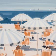 블루 핑크 웨이브 해변 일몰 야자수 쉘 풍경 아트 포스터 캔버스, 10. 6