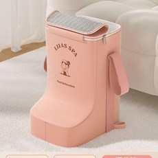 摺疊泡腳桶 家用 過小腿 保溫 便攜式 洗腳盆 足浴神器 宿舍 泡腳 浸腳袋子, 01#櫻花粉-靴子款【加高可泡小腿】, 1個