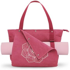 Gonx 요가 매트 가방 짐 토트백 여성 남성용 멀티 포켓 캔버스 가 테스 여행 운동 사무실에서 쉽게 매트를 꺼낼, Bri Red, Standard (15 5*5 5*14 5inch)