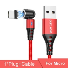 쿠쿠스토어 LION 540 회전 5A 마그네틱 케이블 고속 유형 C Mirco B 데이터 코드 iPhone Max Xiaomi POCO R, 1개, 01 For 1m