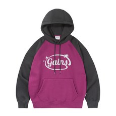 GAINSBORO 서클 스타로고 래글런 후드티_마젠타/챠콜