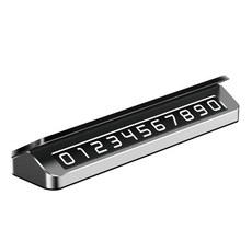RealBuy 鋁合金車用隱藏號碼牌 電話號碼牌, 銀色, 1個