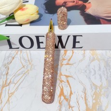 화려한 반짝이 큐빅 보석 사인펜 비즈니스 선물 바레나[VARENA], 0.05mm, 1개, 샴페인 다이아몬드