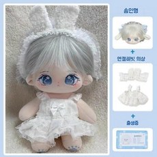 모카돌 10cm 20cm 솜인형 은하수 달이 무속성 인형, 솜인형(유골)+엔젤래빗드레스, 1개