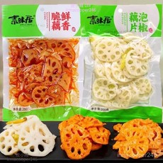 素味居 優選【香辣脆藕】泡椒藕片 香辣脆藕 素食大包裝200g 兒時零食 香辣解饞 開袋即食 休閒零食 麻辣藕片, 1個, 泡椒藕片,1包