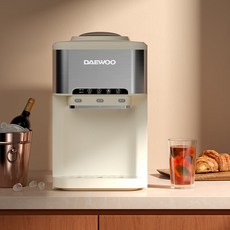 DAEWOO 製冰飲水機 一體式冷熱水冰塊製作, 米白