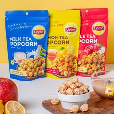 립톤 팝콘 3종세트 밀크티 레몬티 애플티맛, 2개, 165g