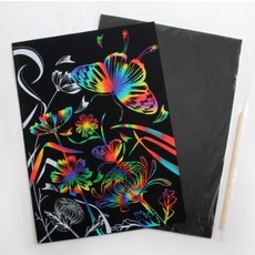 삼광문구 KC인증 스크래치종이 A4 1장 나무펜1개 스크래치페이퍼