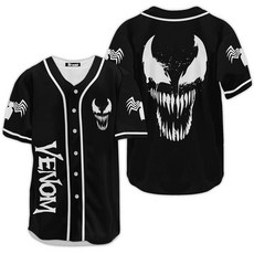 Symbiotic Spider Eddie Brock 야구 저지 셔츠 슈퍼히어로 저지 슈퍼 빌런 셔츠