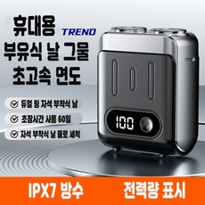 남성 미니 전동 면도기 IPX7 방수 전신 세척 LED 배터리 표시 고속 충전 장시간 사용 출장 여행 휴대 초정밀 면도 휴대용 면도기 남자 전기 면도기, 블랙