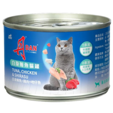 【丹DAN】貓罐 160g 白肉貓罐頭 貓咪濕糧, 24個, 白身鮪魚+雞肉+吻仔魚