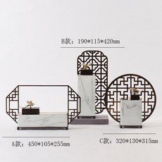 新中式金屬擺件 茶室書房電視櫃裝飾品, 如圖所示