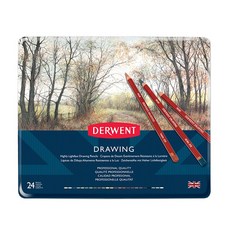 (快速出貨) 英國 DERWENT德爾文 Drawing大地色系彩色炭精筆鐵盒組24色07000671（贈精美小禮）, 1個