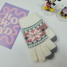 KC인증 아동 스마트폰 핸드폰 터치 기모 털 겨울 따뜻한 요술 손가락 장갑 크리스마스 선물 답례품