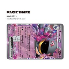 EX MEGA VENUSAUR CHARIZARD BLAS SE 필름 ITE 스티커 MEWTWO PVC 은행 카드 스킨 RAYQUAZA 무광택 신용 데지트, Large Chip, B0353