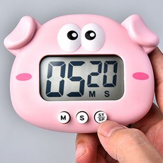 피그 타이머 디지털타이머 쿠킹타이머 수능시계 알람 돼지타이머, 개구리 타이머 핑크, 1개