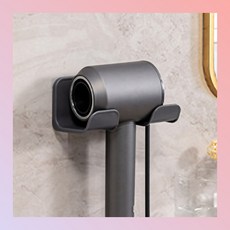 피킹라이프 무타공 드라이기 거치대 강력접착 욕실 벽걸이 드라이기 정리 홀더, 모던그레이-1단기본, 1개