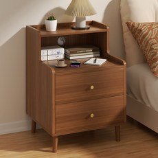 뷔이위이 협탁 침대 거실 쇼파 옆 사이드 테이블, 1개, 호두색-40CM